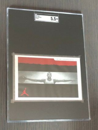 1990 Nike Michael Air Jordan V Rc Promo Rookie Post Card Rare Sgc 5.  5