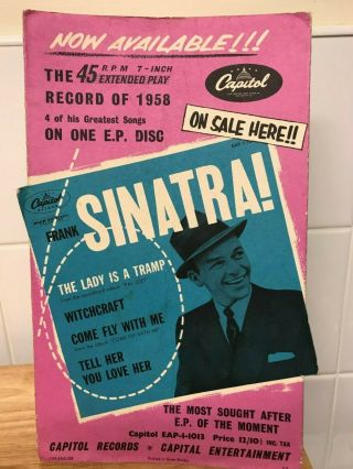 Frank Sinatra 1958 45 Ep Counter Display - Rare