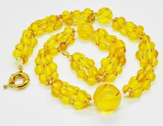 39.  04gr Rare Baltic Amber Necklace Egg Yolk Graduated Natural Beads