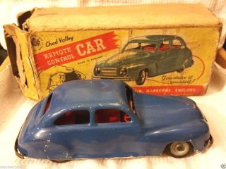 Rare Vintage Chad Valley Wind - Up Clockwork Toy Model Car With Box 1946