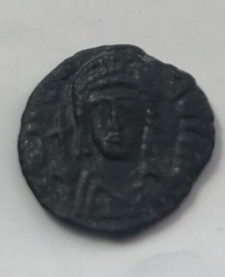 Rare Ancient Byzantine Coin Half Follis Maurice Tiberius 582ad Cross Xx
