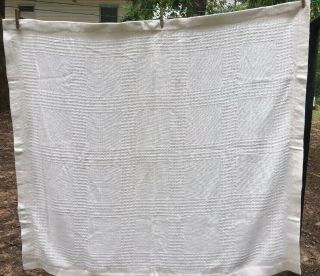 Cross Stitch Afghan Antique White 45” X 53” 14 Count Cross Stitch Fabric