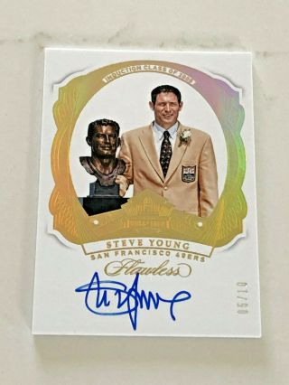 2018 Flawless Steve Young Hof On Card Auto Gold Foil Sp /10 49ers Rare