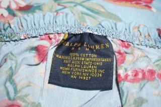 Vintage RARE Ralph Lauren,  Yvette Blue Floral,  King size fitted sheet 2