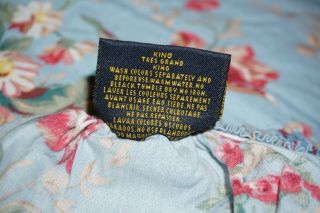 Vintage RARE Ralph Lauren,  Yvette Blue Floral,  King size fitted sheet 3