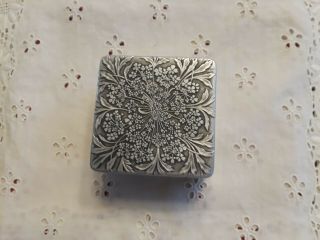 Antique Lalique Aluminum Face Powder Box By Lov Lor Cheramy,  Made In France