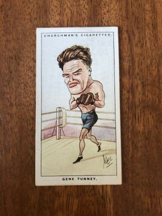 Rare Churchman Men Of The Moment In Sport Exc Boxing Cigarette Card Tunney No.  16