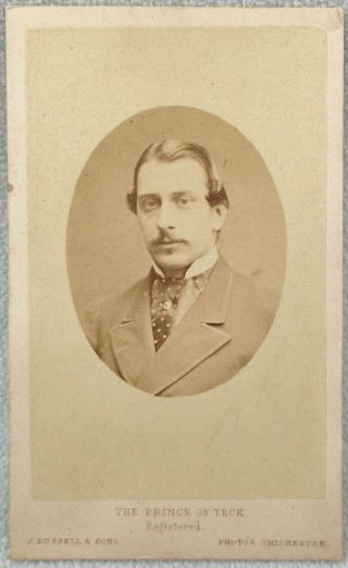 Cdv Prince Of Teck Royalty Duke Russell Antique Victorian Photo Queen Mary
