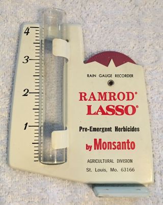 Vintage Rare Monsanto Rain Gauge Recorder Ramrod Lasso Mountable Guage
