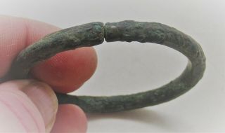 Scarce Circa 900 - 1100ad Viking Era Norse Bronze Bracelet Serpent Head Terminals