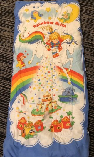 Vintage 1983 Rainbow Brite Sleeping Bag Hallmark Twink Sprite,  Starlite Htf