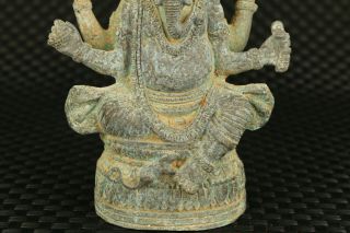 Rare old bronze elephant god buddha statue figure home table decoration 3