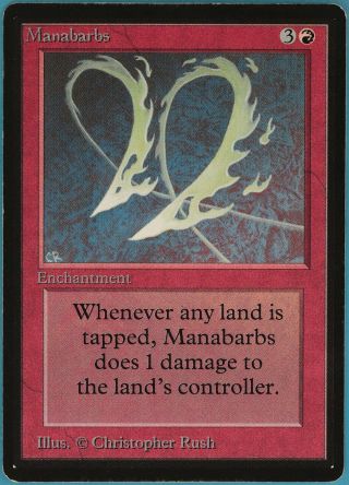 Manabarbs Beta Pld - Sp Red Rare Magic The Gathering Mtg Card (id 82756) Abugames