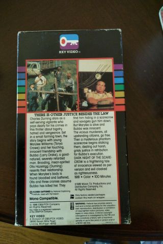 Dark Night of the Scarecrow VHS rare made for TV movie 1986 Key Video HTF 3