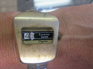 Vintage Lucerne Digital Jump Hour Watch - 1970s - Non - Swiss - No Res.