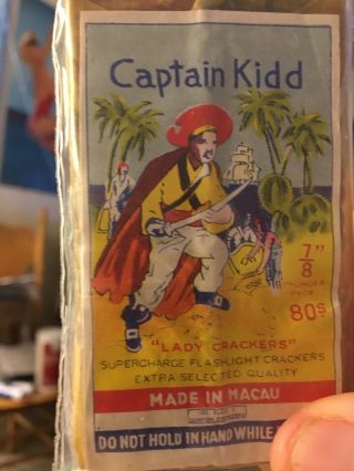 Rare Cl 3 Captain Kid 80’s Firecracker Pack Label