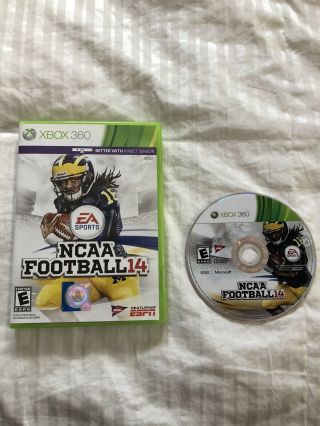 Ncaa Football 14 Xbox 360 Flawless Disc Rare Game Kinect Compatible