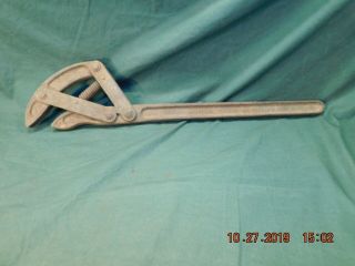 Vintage Adj Wrench Spring Loaded By Hoe Corp Poughkeepsie Ny @ 19 " Antique Tool