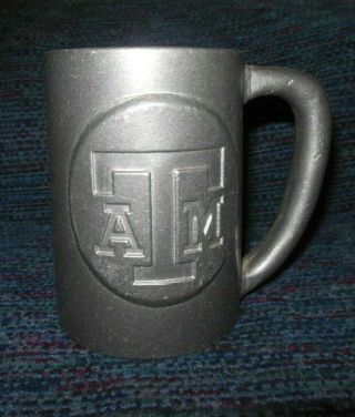Vintage Texas A&m University Aggies Solid Heavy Pewter Beer Mug Stein Cup Rare