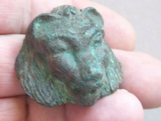 Rare Ancient Roman Bronze Mount Of A Lions Head 100 - 300 Ad
