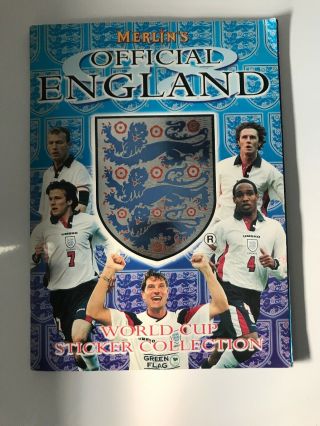 Rare Merlin England World Cup 1998 100 Complete Football Sticker Album Book