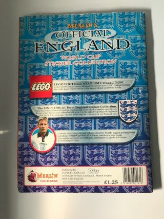 Rare Merlin England World Cup 1998 100 Complete Football Sticker Album Book 2