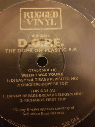 Dope The Dope On Plastic Ep Rugged Vinyl Richards First Trip Rare