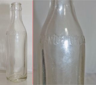 Rare Orange Crush Soda Bottle 6 Oz.  Raised Block Letter Spencer Nc 1920 