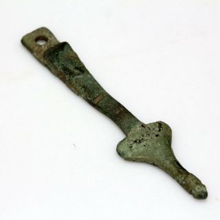 Very Rare Type - Roman Bronze Phallus Shaped Belt Strap End Circa 100 - 300 Ad