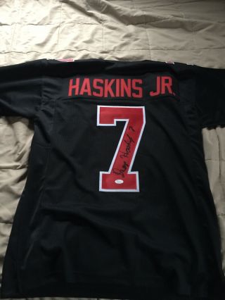 Dwayne Haskins Signed Custom Ohio State Black Jersey 7 Osu Jsa Xl Rookie Rare