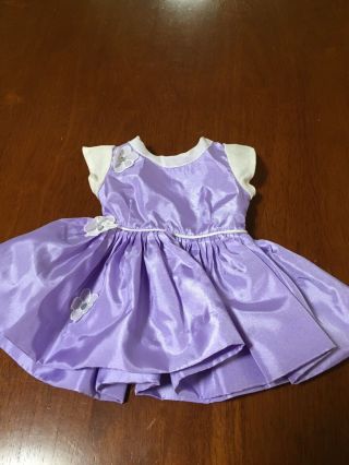 Vintage Terri Lee Lavender Purple Satin Tagged Dress Doll Clothes For 16” Doll