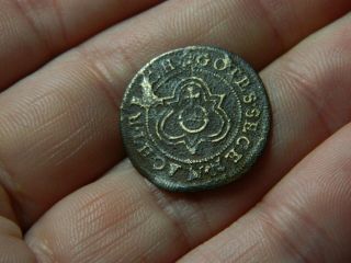 Un Researched Medieval Bronze Jetton Token Crown Orb Metal Detecting Detector