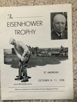 Extremely Rare Bobby Jones Related 1958 Eisenhower Trophy Guide St.  Andrews Scot