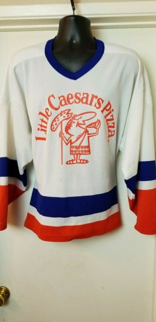 Rare Little Caesars Pizza Ccm Jersey Size Xl Maska Air Knit