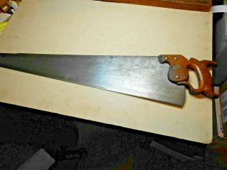 Antique Early 1896 - 1917 Henry Disston No.  7 26 " Hand Saw Phila 7ppi