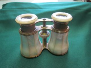 Antique French - LEMAIRE PARIS - Mother of Pearl and Brass Opera Glasses.  EUC 2