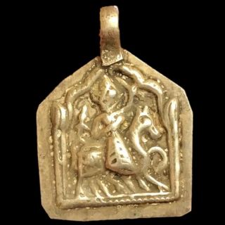 Very Rare Ancient Roman Horse & Rider Silver Pictorial Pendant 200 - 400 Ad