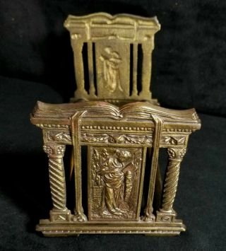 Antique 1900 1920s Art Nouveau Brass Expandable Sliding Athena Bookend 9863 EXC 2