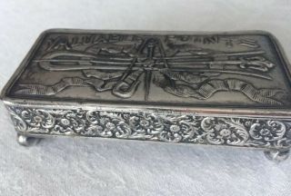 Victorian Meridien Silverplate Co.  - Small Sewing Box Quadruple Silverplate Old