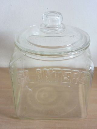 Antique Planters Peanuts Glass Candy Store Display Jar W/lid