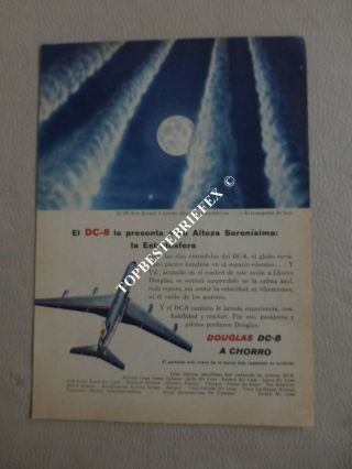 Douglas Dc8 Dc - 8 Airlines Ad Old Advertising From Argentine Rare B24