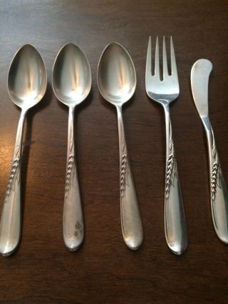 Silver Wheat By Reed And Barton Sterling Silver Regular Size 5 Pc
