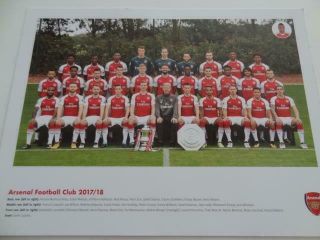 Arsenal Fc 2017 - 2018 Signed (pre - Printed) Rare Official Club Card