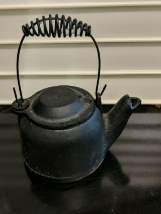 Rare Vintage Griswold Erie Salesman Sample Cast Iron Tea Kettle Skillet