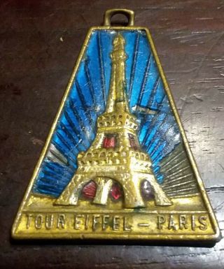 Eiffel Tower Antique Vintage Charm Or Pendant Pendent Enamel Tour Eiffel Paris