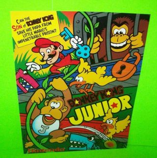 Nintendo Donkey Kong Junior Arcade Flyer 1982 Video Game Artwork Rare