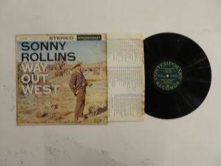 Sonny Rollins Way Out West Lp Ultra Rare Contemporary Green Label Stereo Press