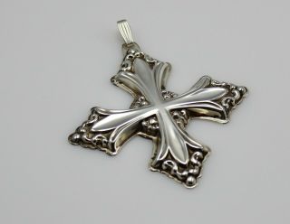 Reed And Barton 1991 Sterling Silver Christmas Cross Ornament - 2 5/8 "