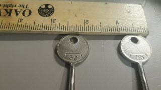 (2) Vintage Antique Reading Hardware Corp.  Skeleton Keys 52 & 53 Great Shape 2