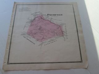 1873 Antique Map,  " Pocopson ",  Chester County Atlas,  Pennsylvania By Witmer